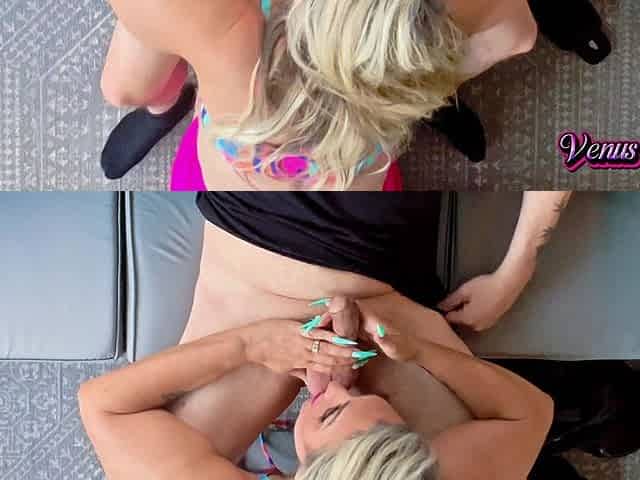 MILF Takes Massive Facial Birdseye Cam View