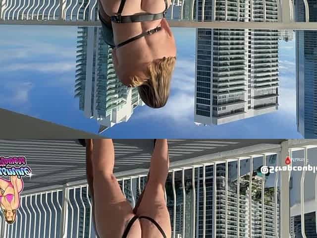 Pegging a Famous Tennis Star on the Balcony - Anonymous, Exposed & Completely Mine