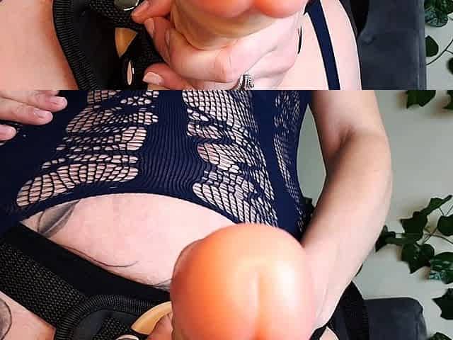 Busty blonde solo pussy toying