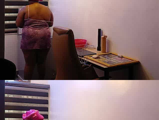 Domestic Duties: Black Overweight Booty Chick bending over