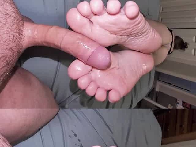 Reverse Footjob And Cum All Over My Soles