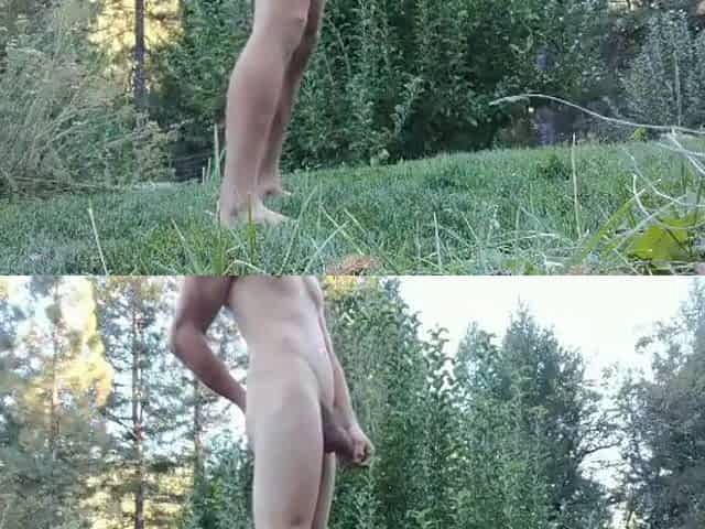Toys in the tall grass. His response to my masturbating clip. Large curly knob