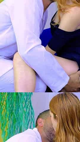 Young Redhead Seeks Help From the Doctor and Ends up Him in the Office