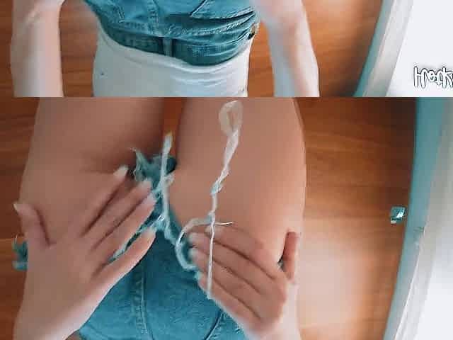 Take off her lace pants and have a fun her large breasts, flawless butt and constricted cunt