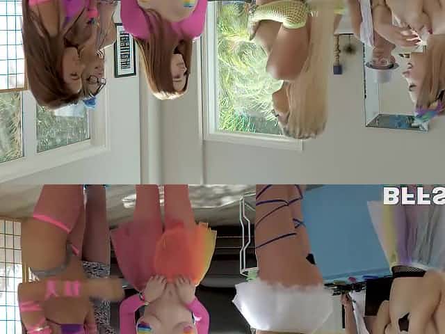 Slutty babes, Vanna Bardot, Sophia Lux and Scarlett Snow turned a private party into a steamy orgy
