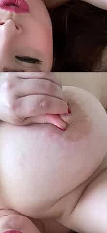 Busty brunette sucks and licks big cock in a close up
