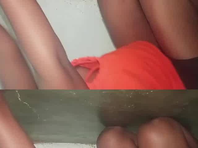 Cute cleaning angel in a down blouse and wedgie strap whilst cleaning