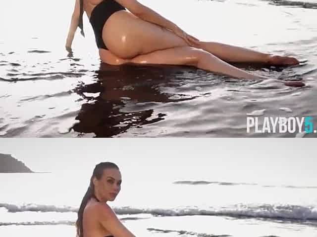 German mother I'd like to fuck Jasmin gets fully stripped on a beach and looking admirable