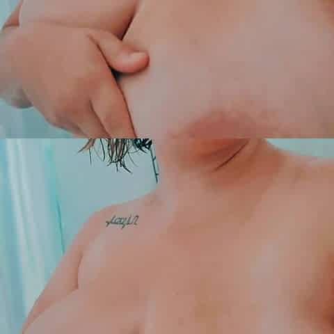 Playing with my breasts in the shower