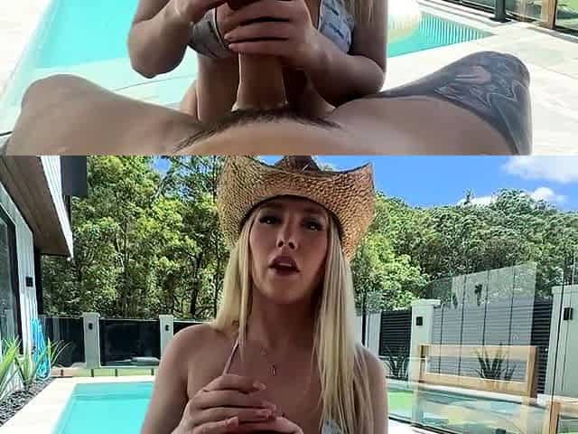 Blonde With Natural Big Boobs Loves Putting A Toy In Her