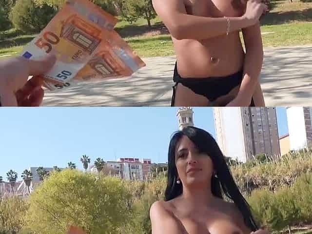 POV public pickup of euro babe Linda Blac