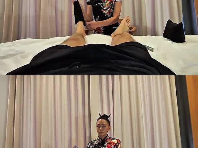 Thick ass Asian gets deep anal during her massage session