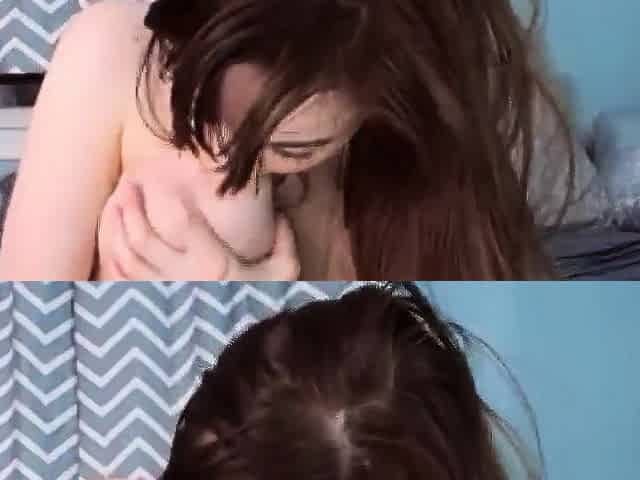 Playing with Big Natural Tits on Webcam