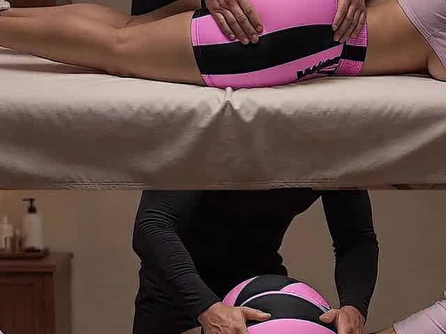 Massaging His Small Large Booty on the Table