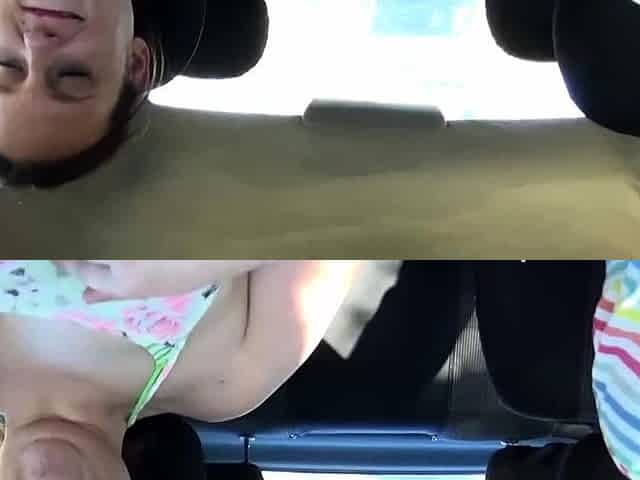 Brunette Amateur Gives Gloved Blowjob