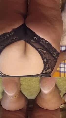Indian girl with big ass fucking my girlfriend in her mouth ass and pussy on the sofa