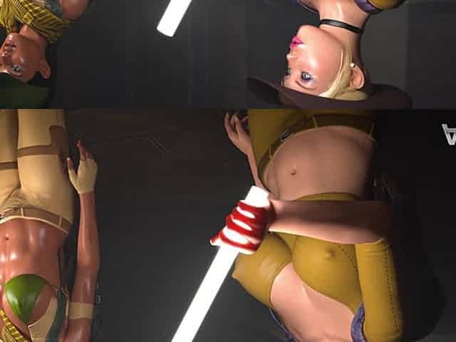 Lesbian futanari threesome adventure animation in Egypt