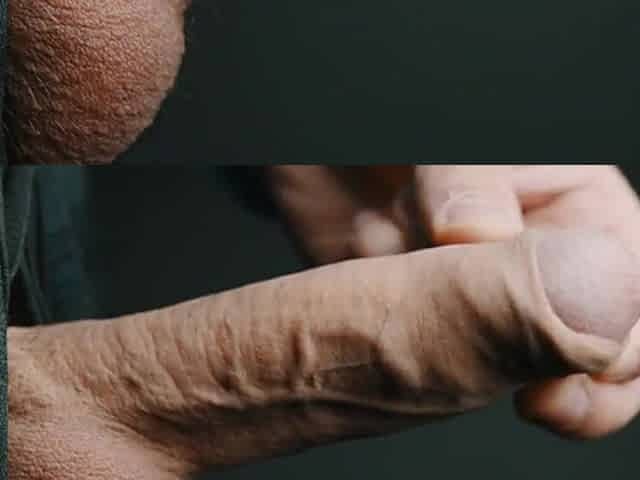 Thick spunk fountain in 4K slow motion. Masturbating my large veiny Swedish wang. Uncut and natural foreskin.