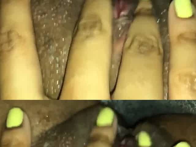 Ebony Angel Massages Soaked Constricted Snatch