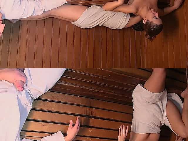 PUBLIC SAUNA: THAT GUY closed the door and drilled me hard! I had to gulp his load!