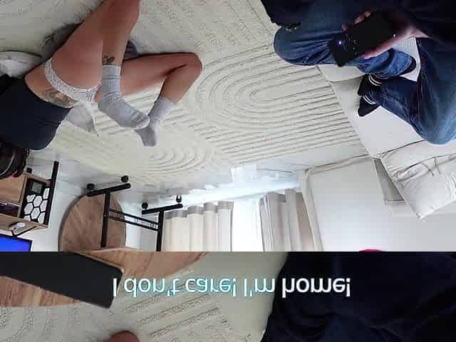 Teased Step Daddy On The Daybed Watching TV Untill That guy Took My Butt Hard