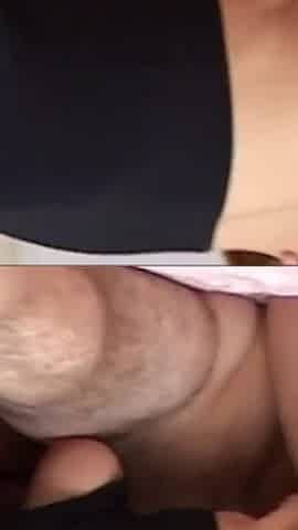 Big ass pigtail brunette sprayed in her mouth after sex