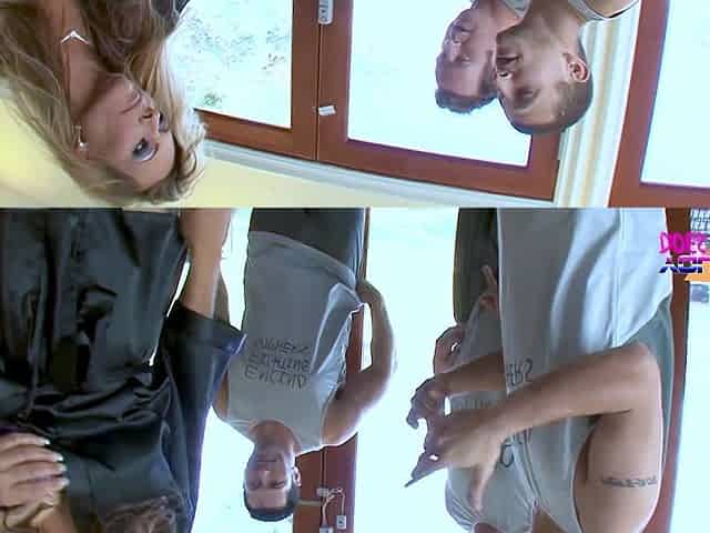 Hardcore MMF threesome with Debbie Diamond wearing lingerie