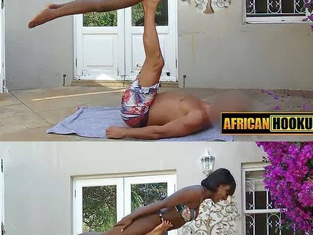 Breasty Ebony Amateur Afro Screwed Hard Outdoors By Large White Knob Yoga Guru