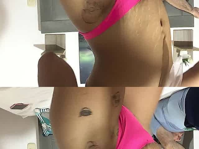 hawt beauty masturbates in front of her stepdad.