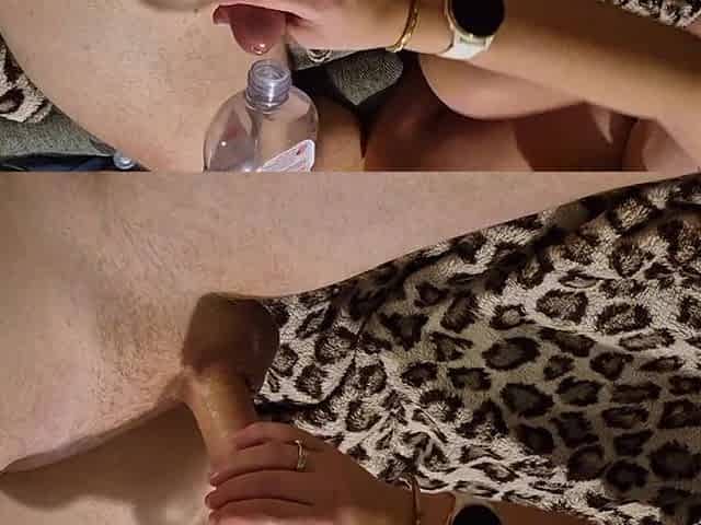 Tit jerk off and tugjob spunk fountain