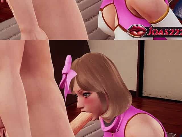 Haruka Anime Princess in 3D Hentai - Pantyhose-clad No Hands Blowjob for Big Dick, on Top Titjob Stimulation Service