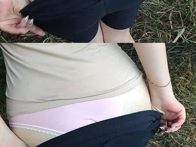 Large Booty Fit Cutie Screws In The Forest On The Ground