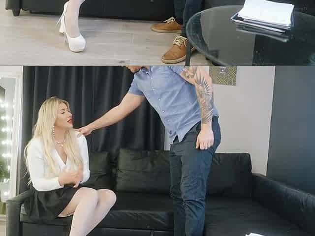 Interview for a secretary. This babe merited this JOB