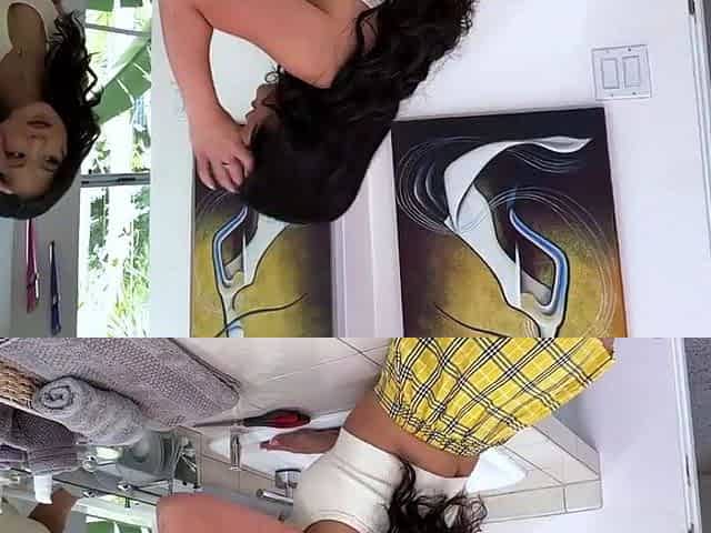 Petite Asian seduces shrink in shortened mini skirt