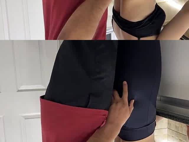 My maid is very sexy. I couldn't resist and came on her butt