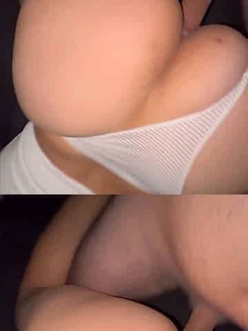white panty fuck cum on ass