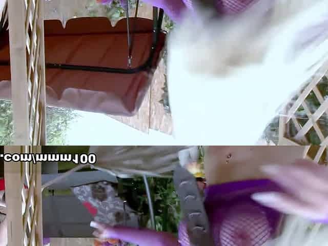 Holly James and Lou Lou Get Their Big Tits Banged by Paul Chaplin in a Garden Fuckfest - MMM100