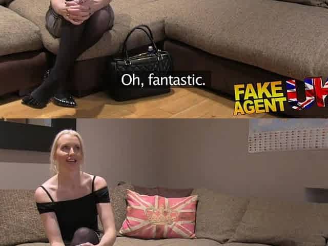 FakeAgentUK Bawdy agent gives anal creampie to hawt blond