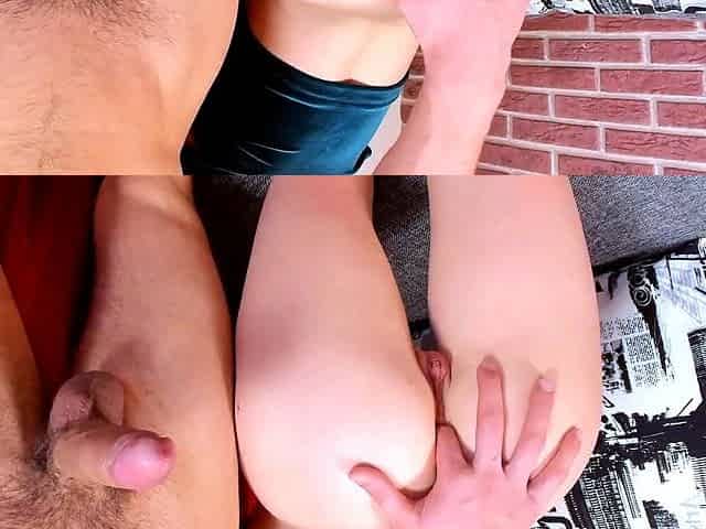 Homemade amateur blonde teen blowjob and cumshot