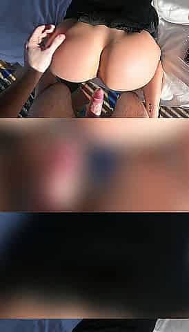 POV Doggy position Outside with a Soaked Large Ass Teen