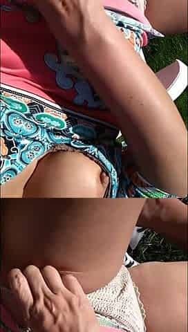 Cheating wife unites her bikini and fingers herself whilst spouse bbqs