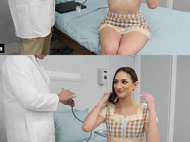 Slim Cum Whore Can't Stop Spraying Her Doctor