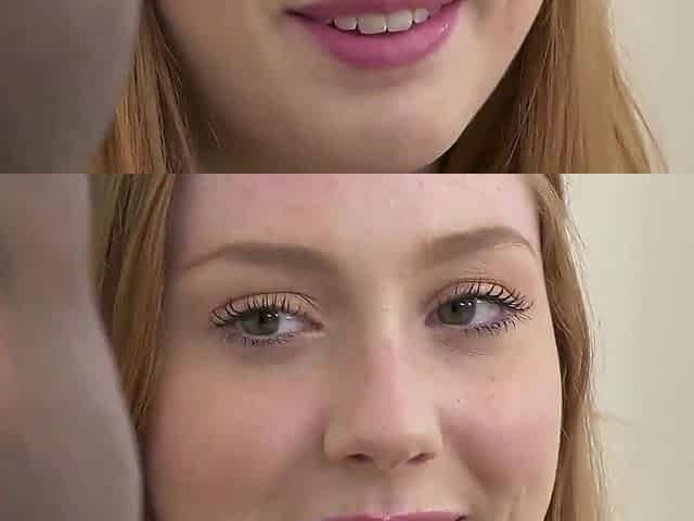 Amateur white teen enjoys her first BBC, while another guy snuck in and jerked off to it