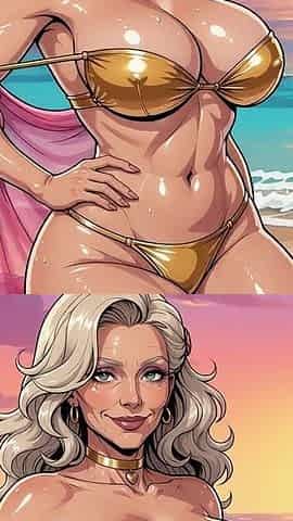Sexy Big Boob MILFs at Beach