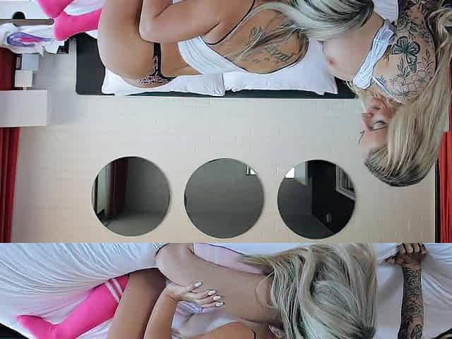 Amateur Blondes try Double Ended Vibrator Jointly for the 1st Time
