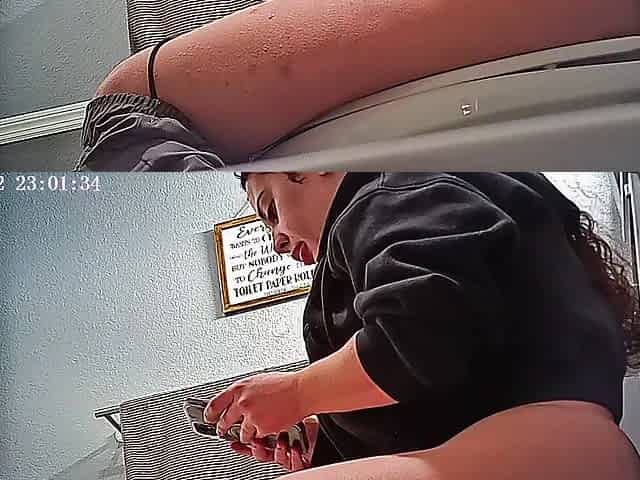BBL Latina bathroom spy voyeur