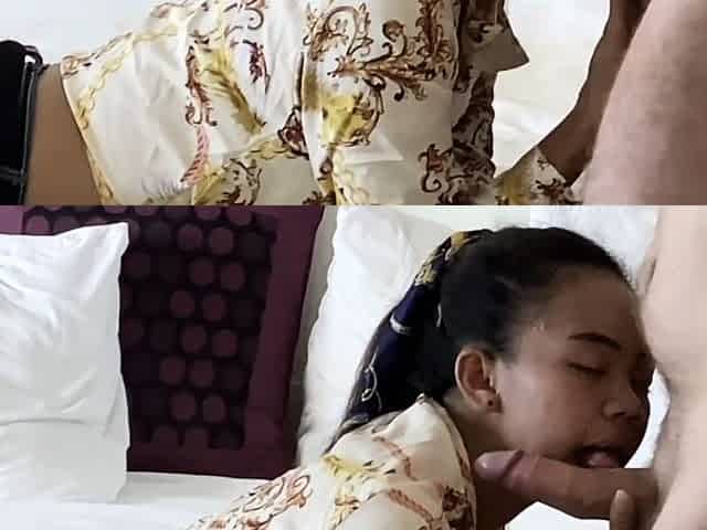 JohnTronX - Sexy thin Asian babe sucks my dick