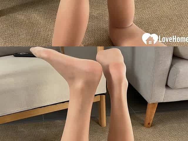 She's using her feet to please me