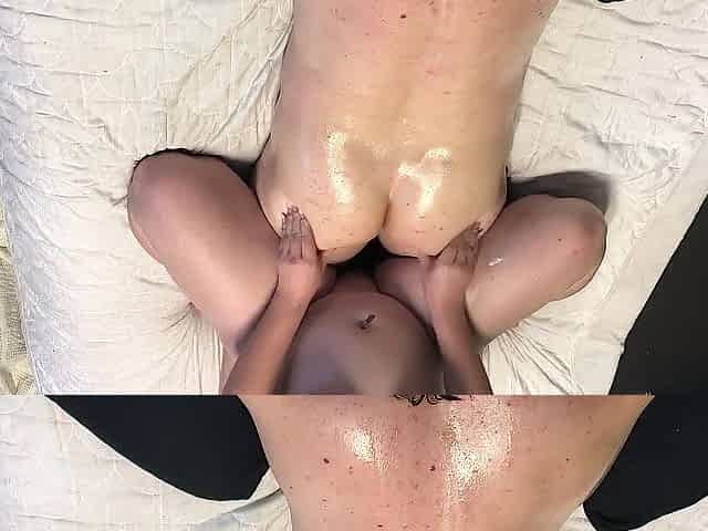 Preggy GF Slips on Shlong During Massage - LunaLaney