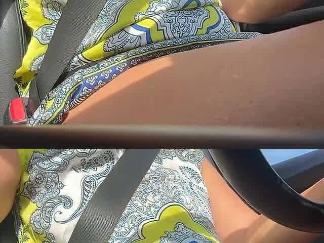 Amateur Wife Caught Masturbating in Car in Outdoor